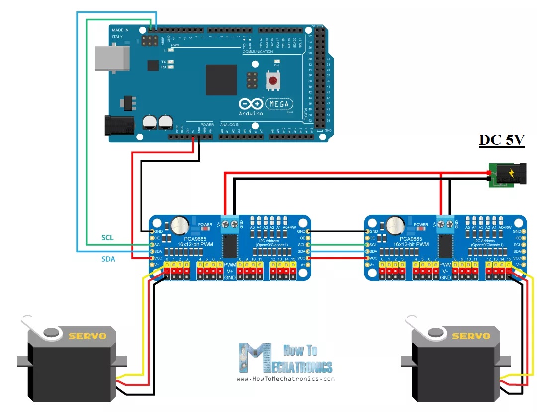 Модуль сервопривода I2C PCA9685 12-bit 16 каналов